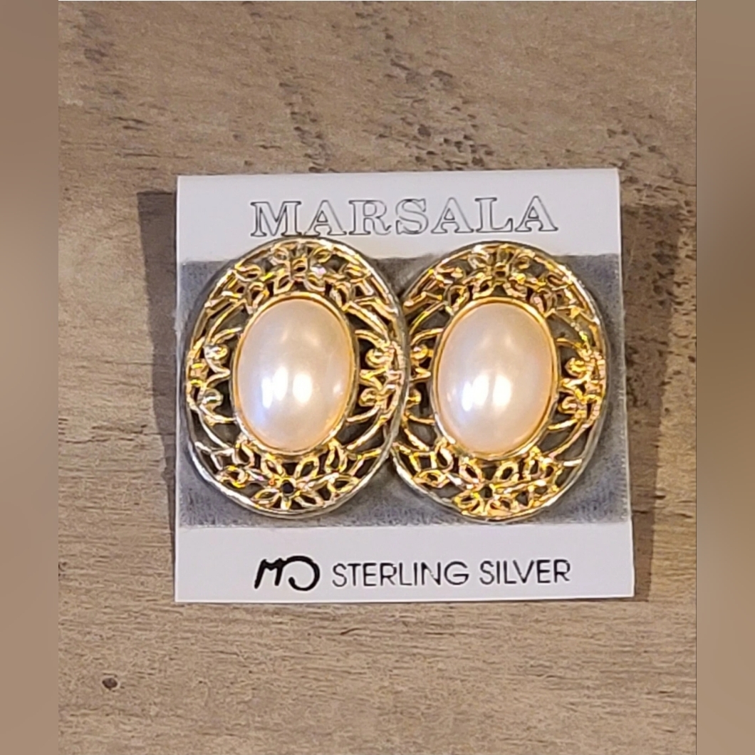 Marsala Design Sterling Silver Stud Pierced Earrings Read Details 15$